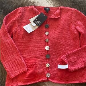 PURE Handknit Size Small piece of Art cardigan with